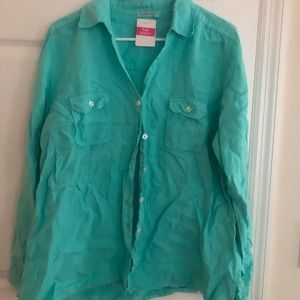 Fresh Produce Seafoam Linen top